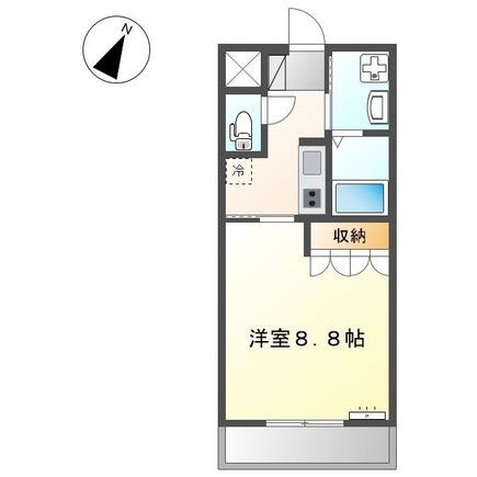 ブランシェコート(1K/1階)の間取り写真