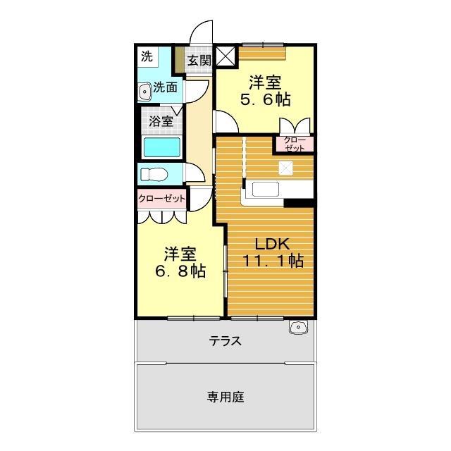 メゾンエクセル(2LDK/1階)の間取り写真
