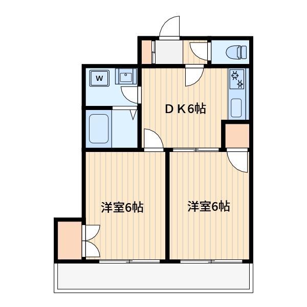 TKSマンション(2DK/2階)の間取り写真