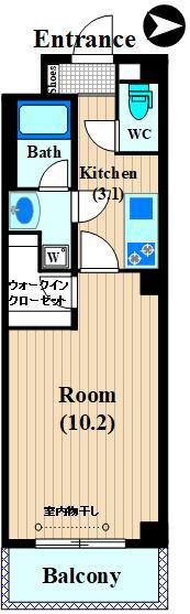 FIRST PLACE KOSUGI(1K/2階)の間取り写真
