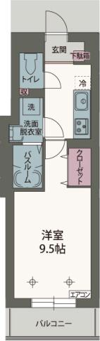 ベルウッドII(1K/4階)の間取り写真