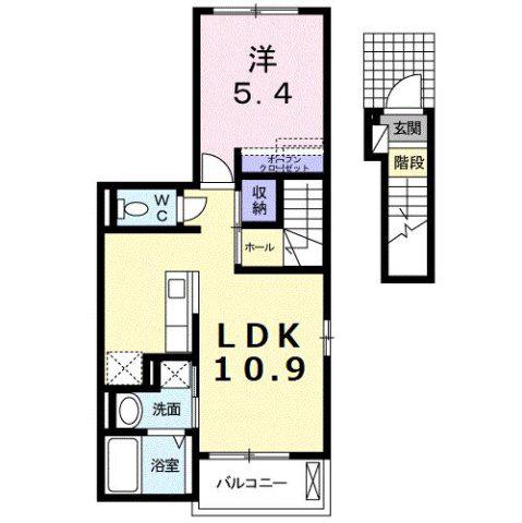 ルミエール I(1LDK/2階)の間取り写真