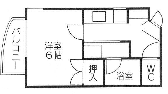 トランプ(1K/7階)の間取り写真