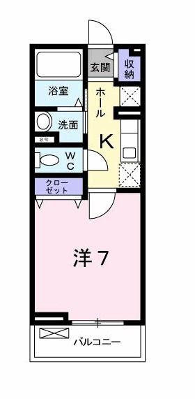 サンハイツ硯町(1K/1階)の間取り写真