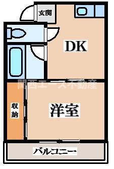 サンコート小澤(1DK/3階)の間取り写真