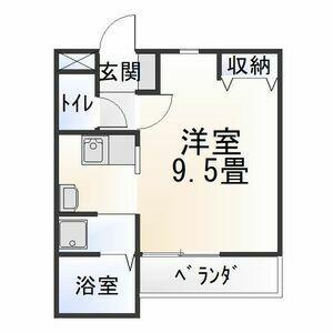ティアラ康生(ワンルーム/1階)の間取り写真