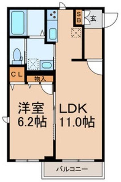 ジェルベーラ(1LDK/3階)の間取り写真
