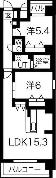 NR金山(2LDK/3階)の間取り写真
