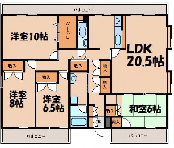 コーポラスグリーン(4LDK/4階)の間取り写真