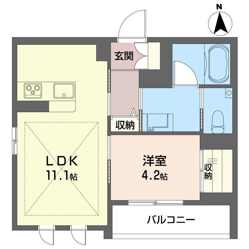 コーポ サヨ(1LDK/3階)の間取り写真