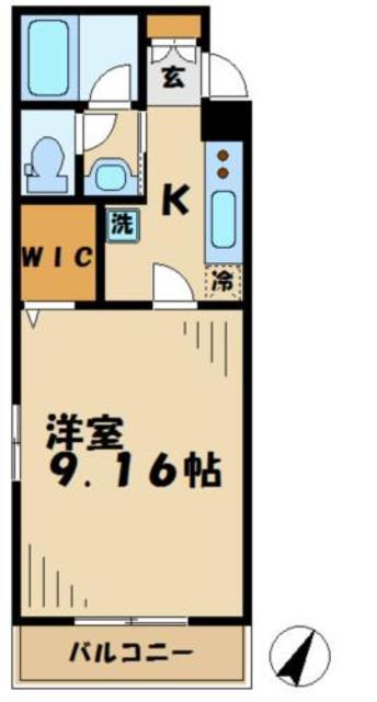リトルグローブ(1K/2階)の間取り写真