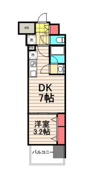 アーバネックス森下(1DK/9階)の間取り写真