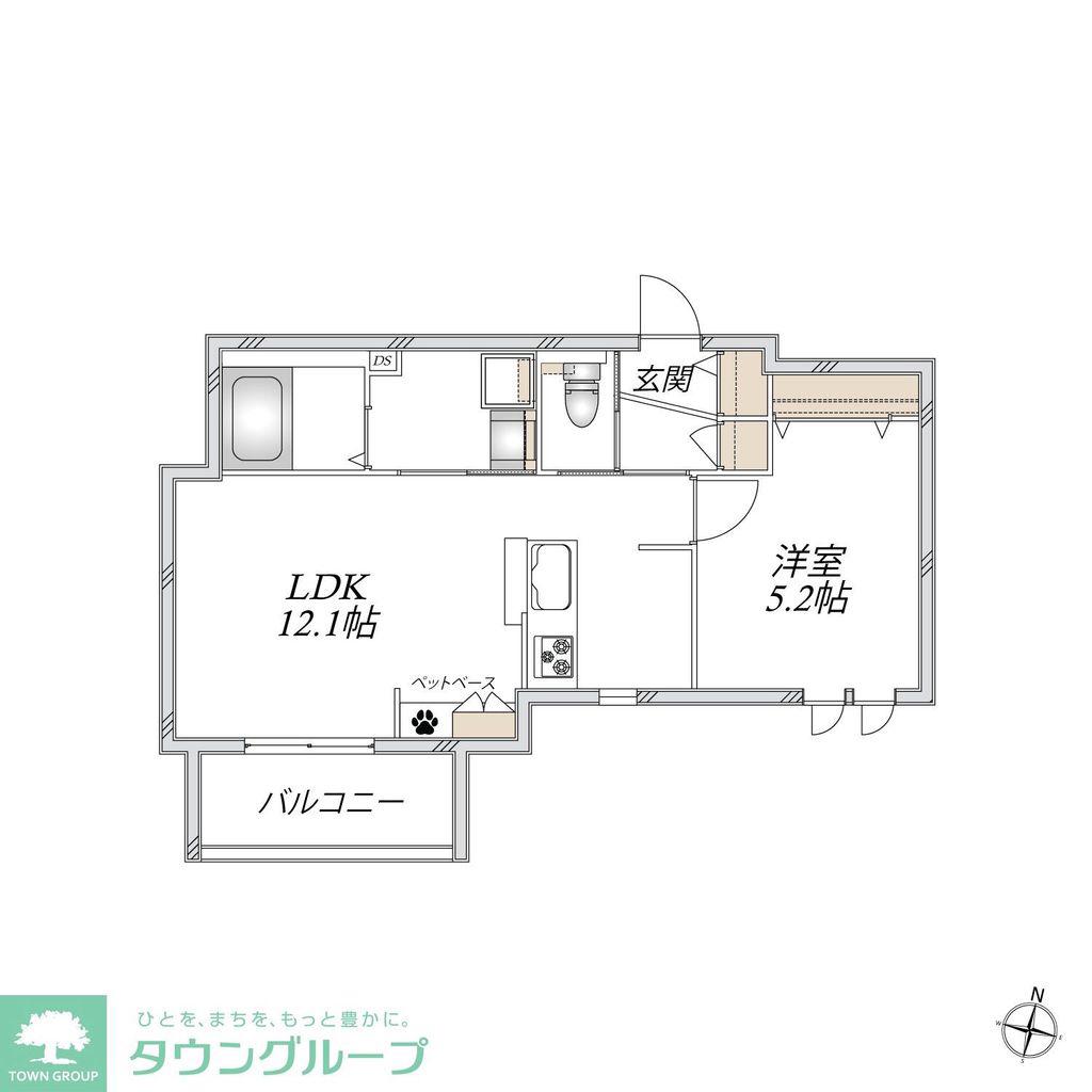 入谷西3丁目メゾン(1LDK/2階)の間取り写真