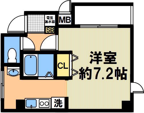 ドエル大倉山(1K/8階)の間取り写真