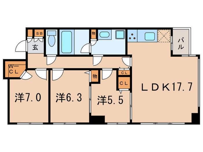 レジディアタワー上池袋(3LDK/8階)の間取り写真