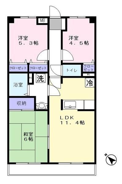 グランシャリオ(3LDK/2階)の間取り写真