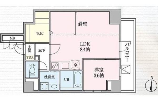 GRADO SUMIYOSHI(1LDK/5階)の間取り写真
