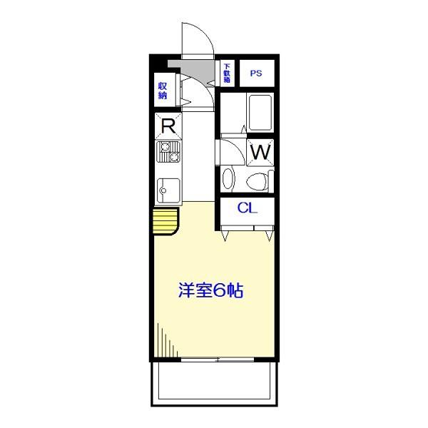 コンフォーレ奥沢(ワンルーム/2階)の間取り写真