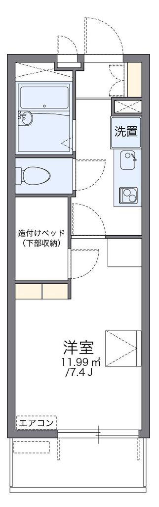 レオパレスイーストヒルズ(1K/3階)の間取り写真