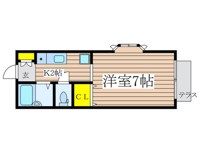 ハイムパル(1K/1階)の間取り写真