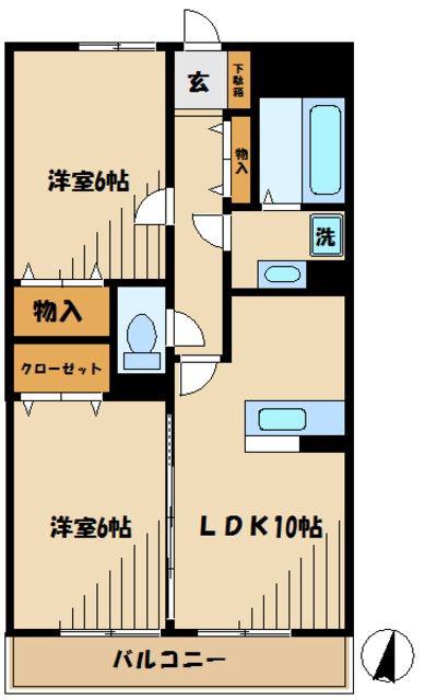 プレミール(2LDK/2階)の間取り写真