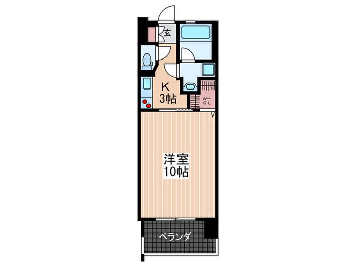 ルービンス宇品御幸II(1K/3階)の間取り写真