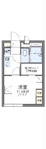 レオパレスメルベーユ(1K/2階)の間取り写真