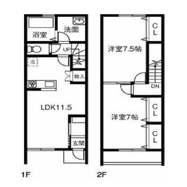 LUCE 元町(2LDK/1階)の間取り写真