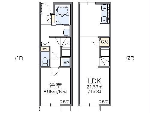 レオネクストタビィ(1LDK/1階)の間取り写真
