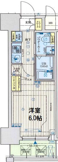 クリスタルグランツ大阪センターST(1K/5階)の間取り写真