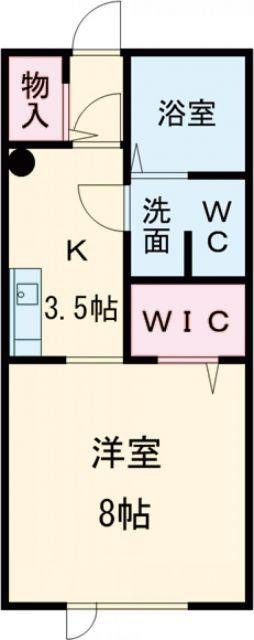 ECOA末広1丁目(1K/2階)の間取り写真