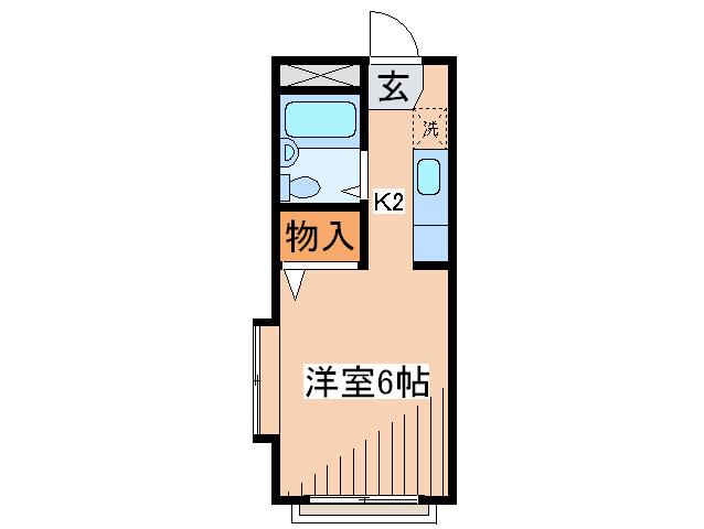 TOP HILLS上原(1K/2階)の間取り写真