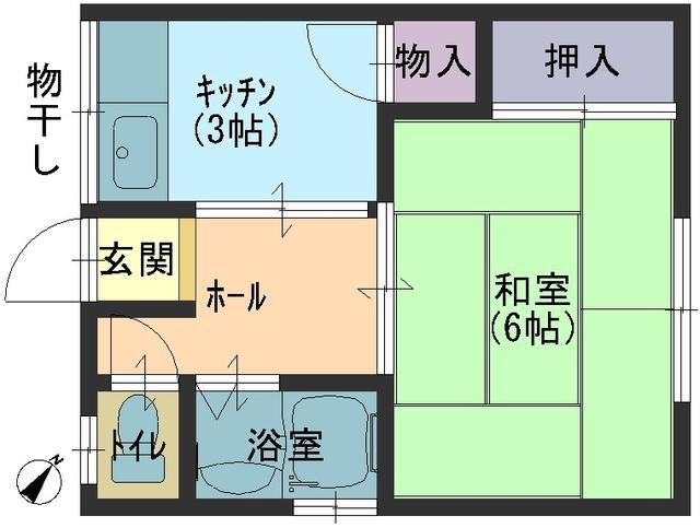 カミムラアパート(1K/1階)の間取り写真