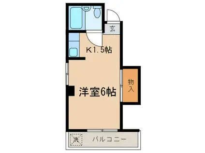 杉本マンション(1K/2階)の間取り写真