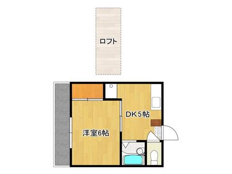 パレス国母(1K/1階)の間取り写真