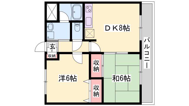 下野田マンションISSEI(2LDK/3階)の間取り写真