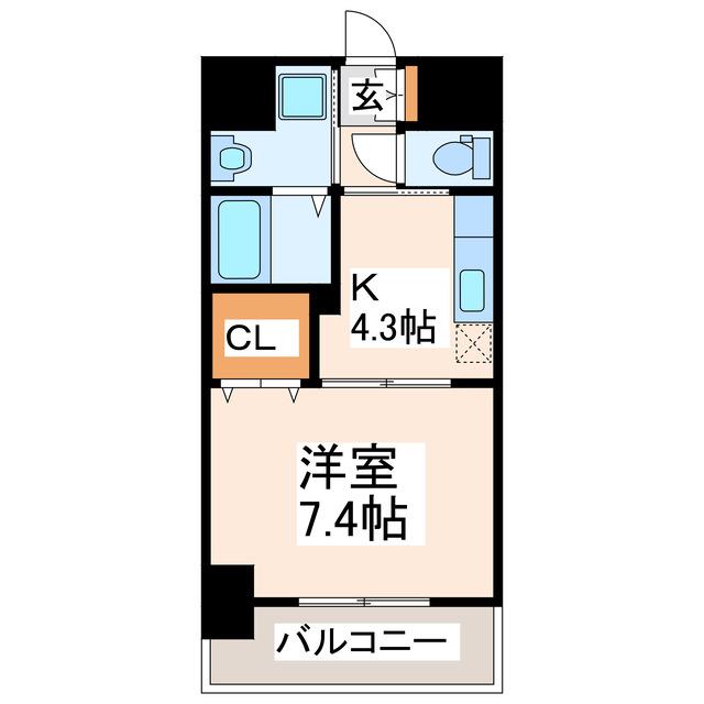 アンクレージュ・KAZ(1DK/3階)の間取り写真