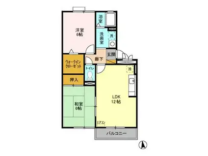 ヒルサイドテラス久保台C(2LDK/2階)の間取り写真