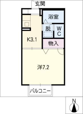 ファミールファイブ(1K/1階)の間取り写真
