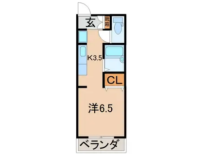 ボヌール・コート(1K/2階)の間取り写真