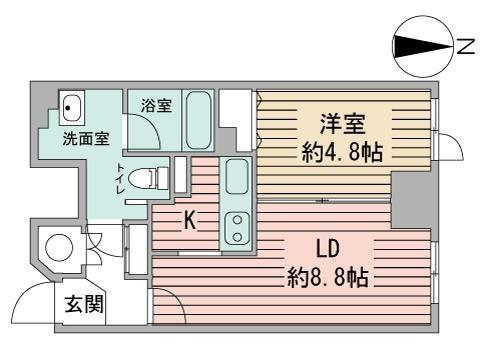 ルラシオン札幌駅前(1LDK/3階)の間取り写真