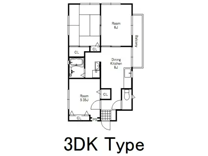 サン小八木(3DK/1階)の間取り写真