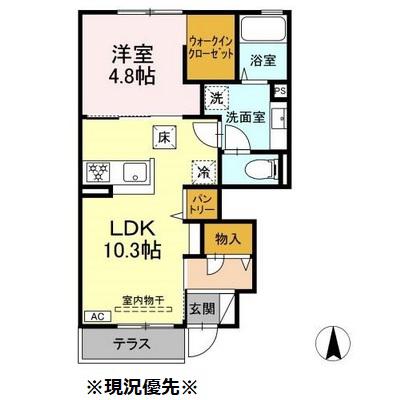 サンガーデン(1LDK/1階)の間取り写真