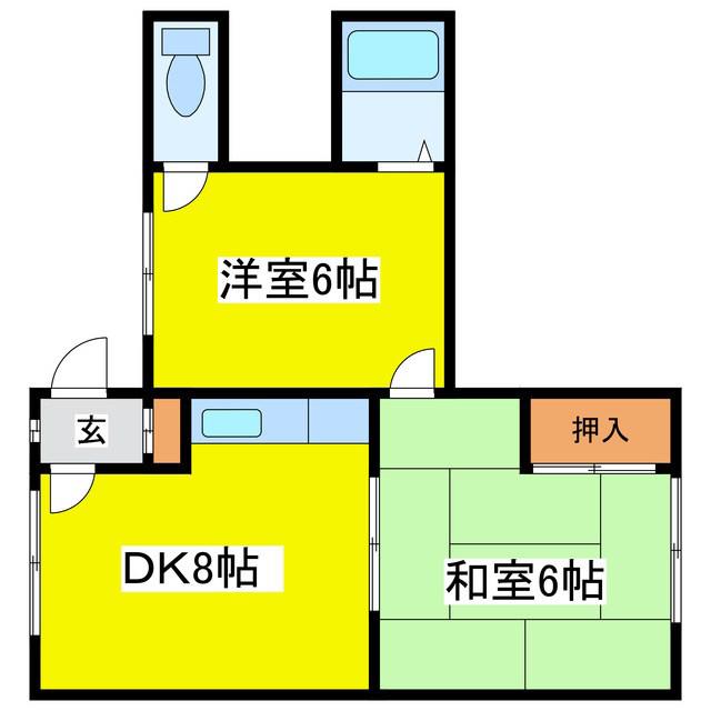竹田マンション(2DK/2階)の間取り写真