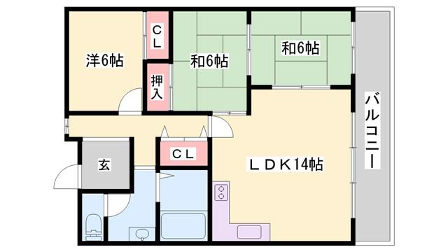 ハイツA&G(3LDK/8階)の間取り写真