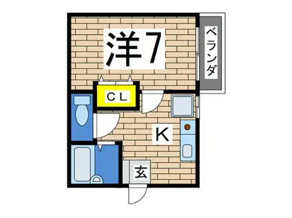 プリモオークランドMT(1K/1階)の間取り写真