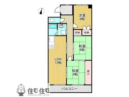 クレストコート35(3LDK/5階)の間取り写真