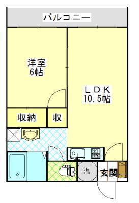 イーストロード610B(1LDK/1階)の間取り写真