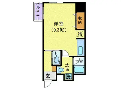 フォンテーヌ・アカシヤ(ワンルーム/4階)の間取り写真