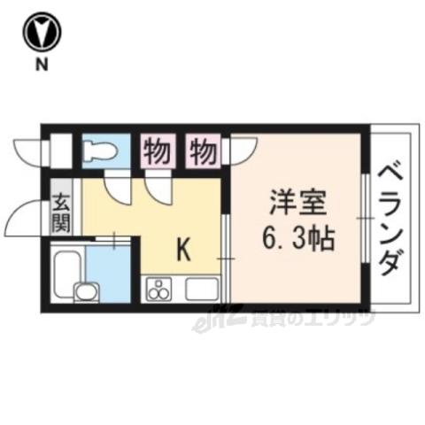 リバージュマンション(1K/1階)の間取り写真